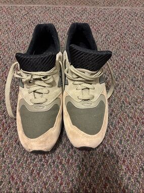 New Balance Olive Green and Beige Low-Top Sneakers